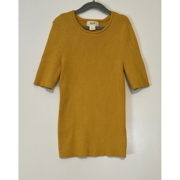Mustard Ribbed Knit Top - Picture 1 of 6